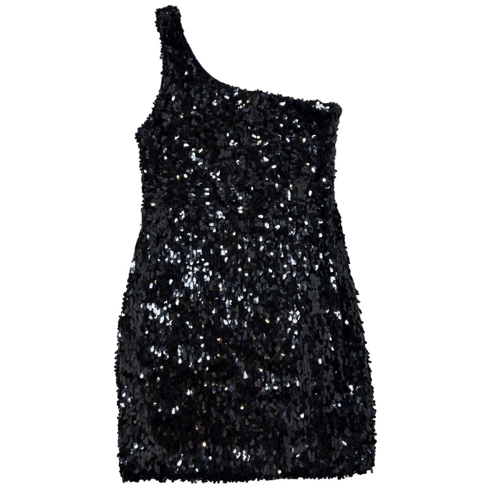 One shoulder sequin mini dress - size M